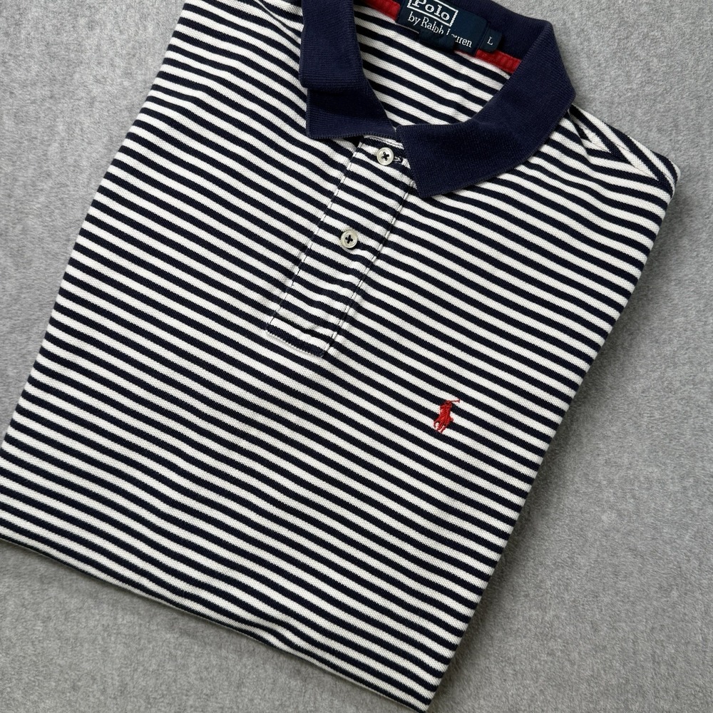 Ralph Lauren Black and White Striped Polo Shirt